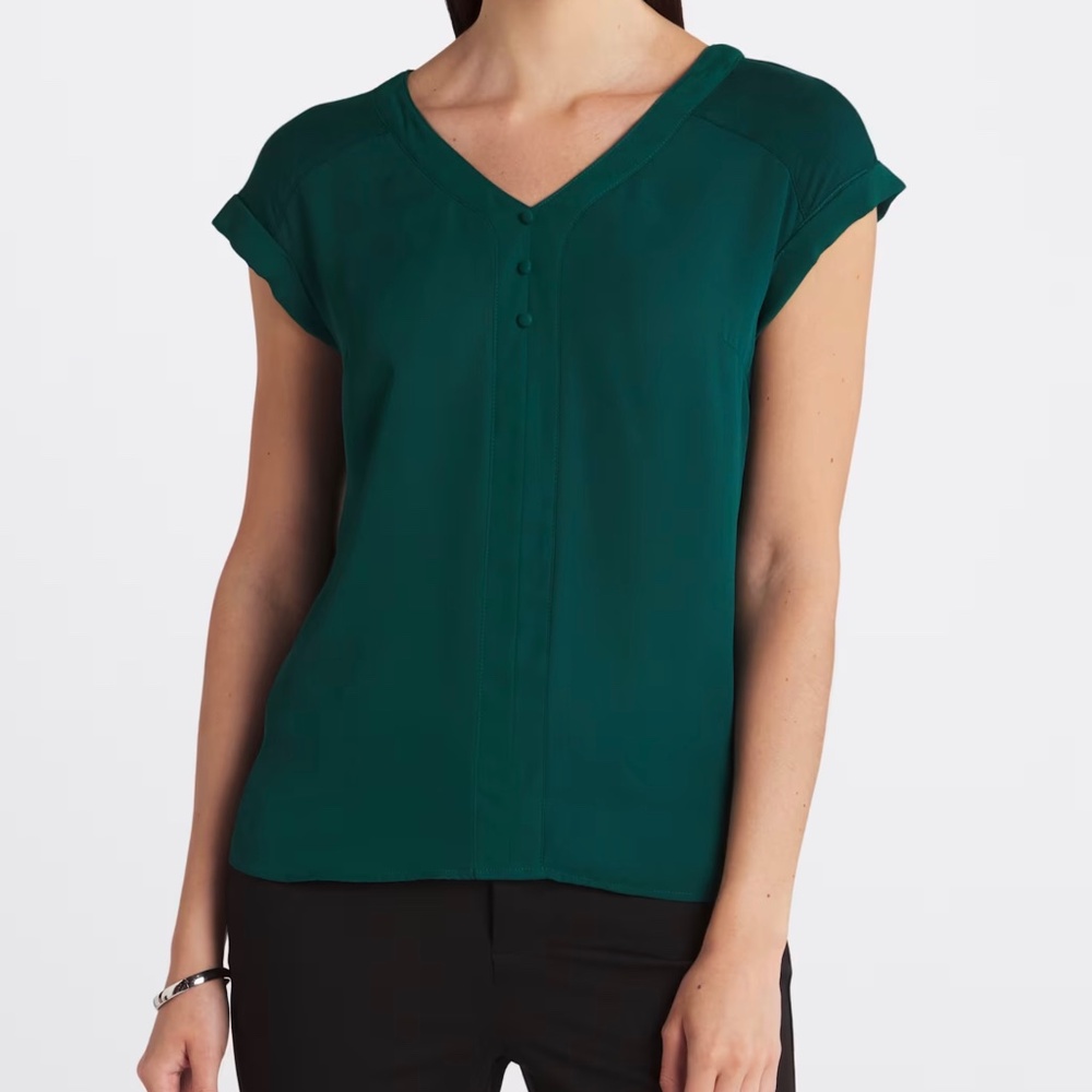 FORTUNE + IVY Helina Mixed Material Blouse | Size XL | GUC | Green